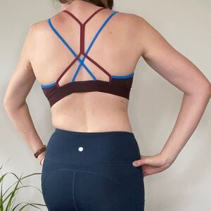 Adidas Cross Lines Maroon and Blue Sports Bra M
